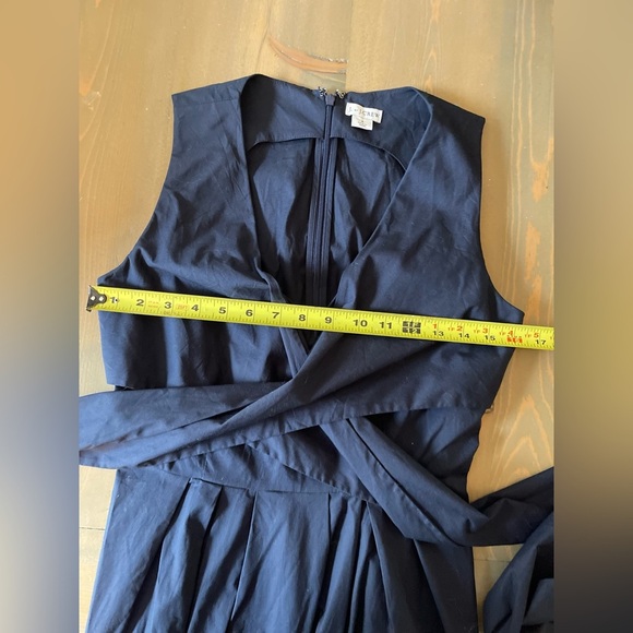 J. Crew Cotton Deep Blue Midi Wrap Dress Size 2 - Picture 6 of 7